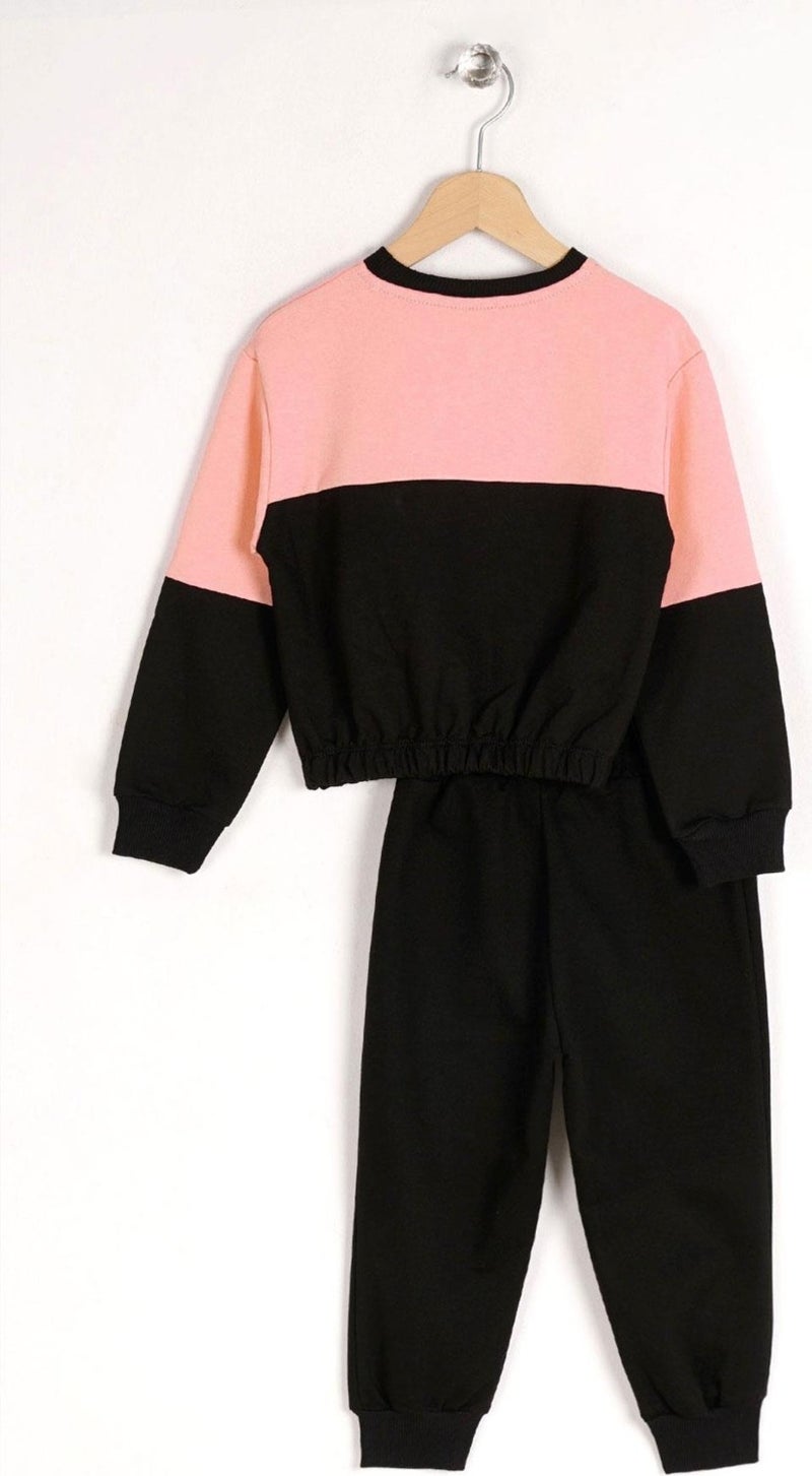 Zepkids Girl's Salmon Colored Girls Printed Tracksuit  - Image 4