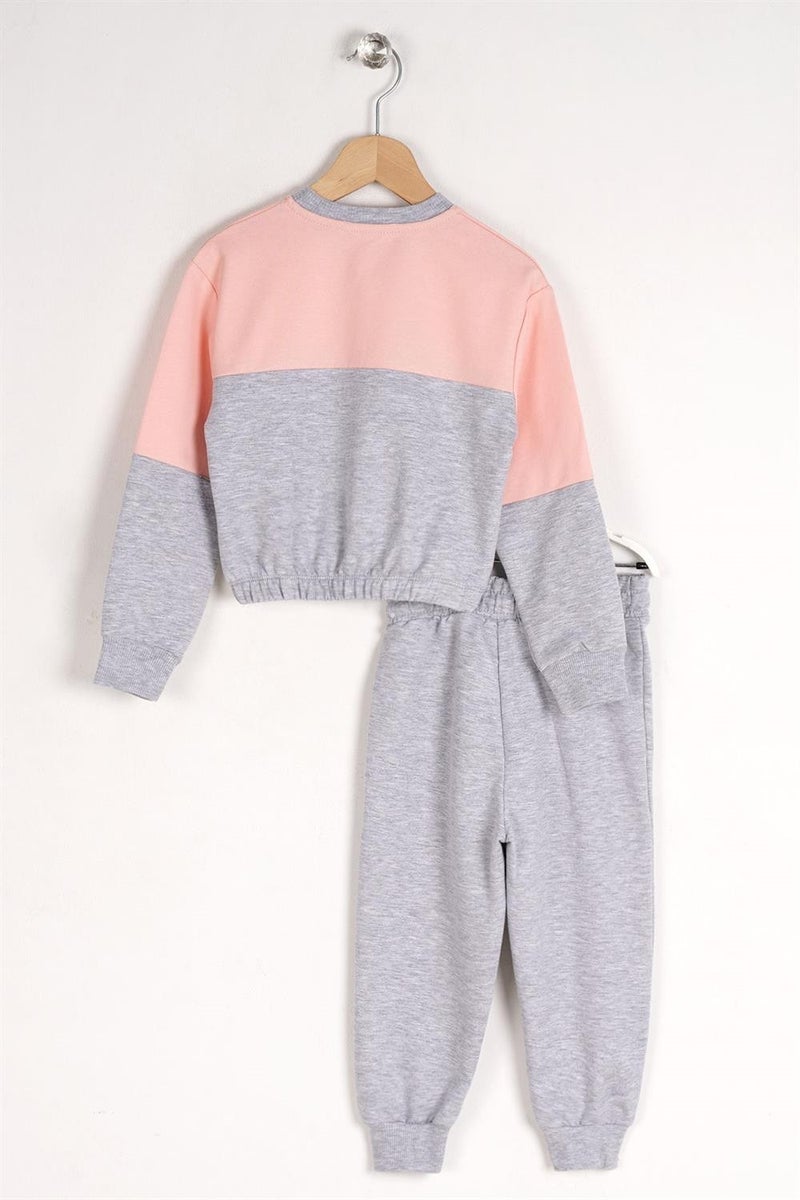Zepkids Girl's Salmon Colored Girls Printed Tracksuit  - Image 2