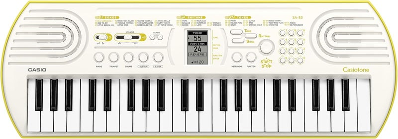 CASIO tone SA-80 MINI KEYBOARD 44 Keys,100 Tones,10 built-in songs,32Polyphony(Without Power adapter) - Image 1
