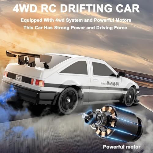 FEXXA RC Drift Car, 1:16 Scale Remote Control Car, 4WD 40KM/H High Speed RC Racing, 2.4GHz Electric Sport Driftings with Headlight, Drifting Tires and Racing Tires for Adults (Black) - Image 3