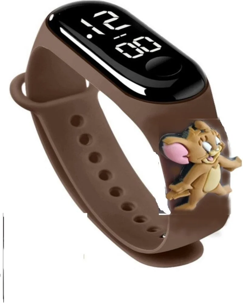 Dzc Kuzenler Avm Dzc Cousins ​​Avm Tom and Jerry LED Touch Screen Digital Children and Youth Wristwatch Brown (They Are Not Smart)