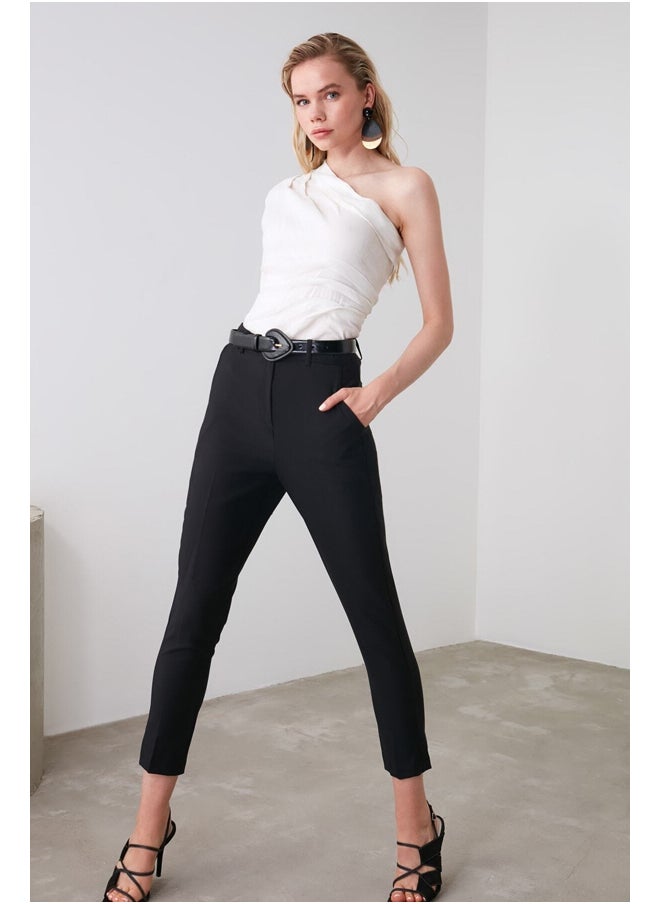 trendyol - Black Basic Cigarette Slim Leg Woven Trousers - Image 1
