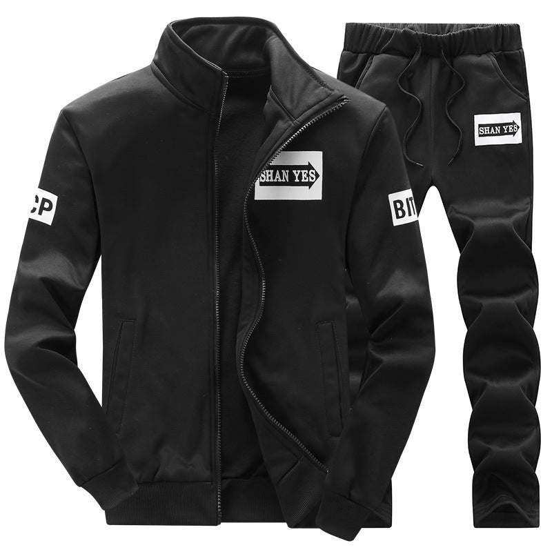 Clothing Sweatshirt Suit Men'S Clothing Junior High School Senior High School Students Leisure Sportswear Fleece-Lined Thickened Jacket For Men - Image 4