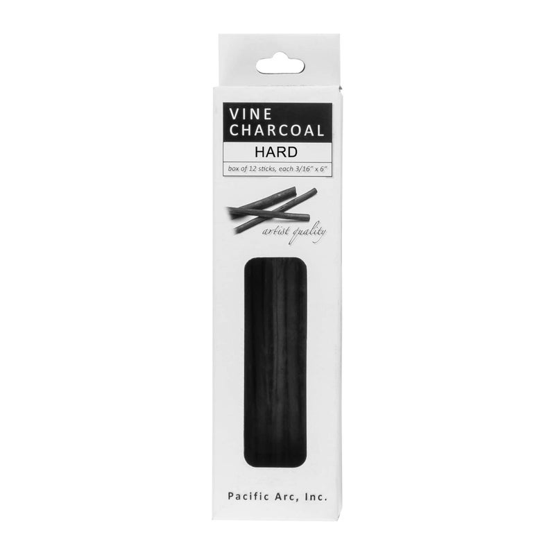 Pacific Arc Artist Vine Charcoal, Hard, Black 12 Pieces, Artist Vine Charcoal Sticks, Hard and Smooth Drawing Charcoal - Image 2