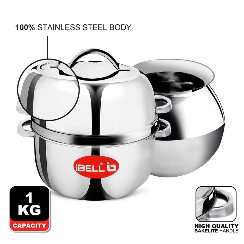 iBELL iBELL 1 kilogram Premium Stainless Steel Steam Pot Thermal Rice Cooker Induction Based Pot with Rubber Gasket  - Image 4