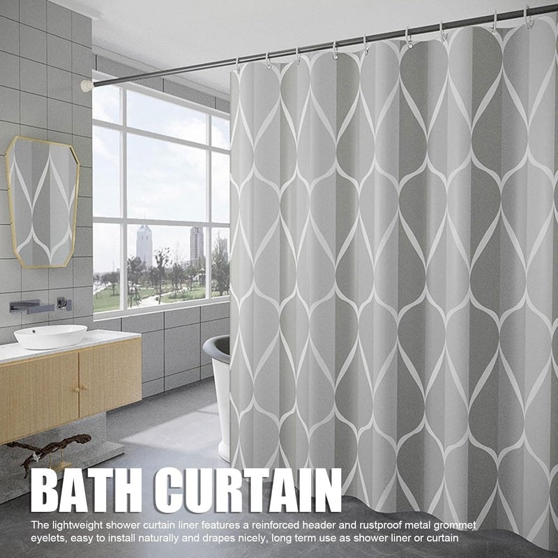 Shower Curtain Liner, Fabric Bath Curtain with Rust Grommets, Thickened Polyester Material for Hotel Bathroom, Machine Washable Shower Curtain Set Includes 12 (70.9 X 78.7in) - Image 3