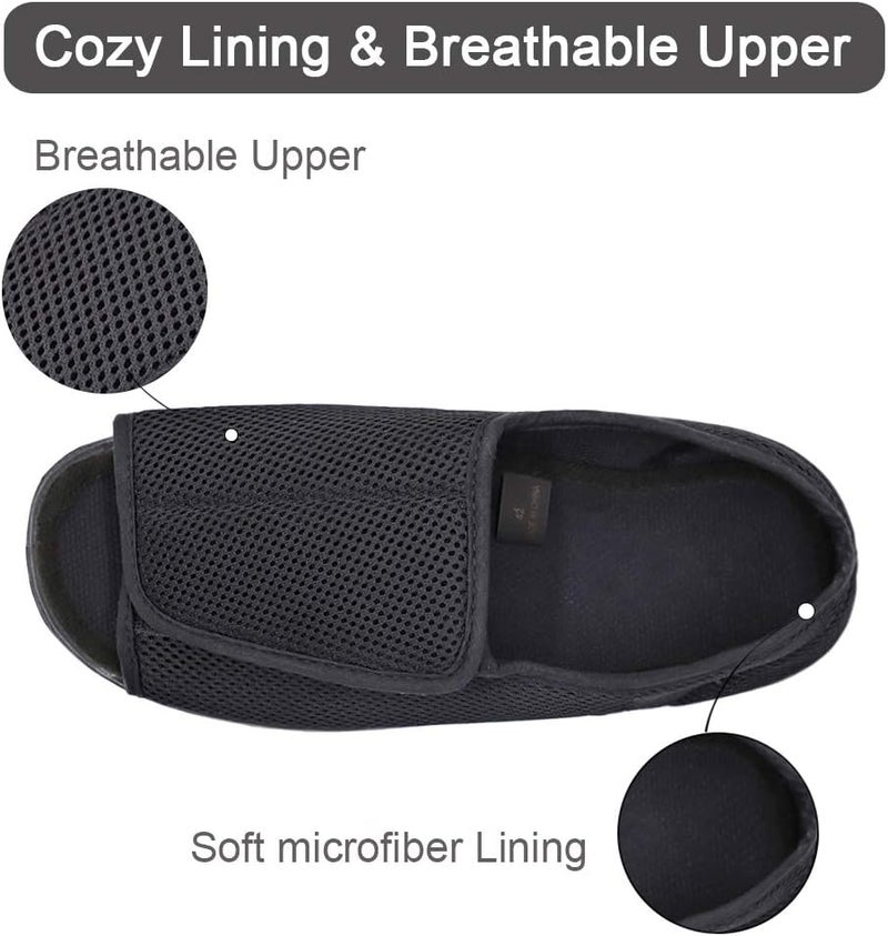Men's Diabetic Shoes Swollen Feet Slippers Adjustable Strap Comfortable Orthopedic - Image 4