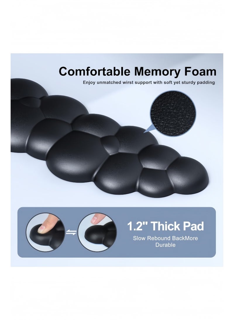 Kibee Cloud Mouse Base with Wrist Rest, Keyboard Armrest, Gaming Keyboard Wrist Backrest, Cloud Mouse Base, Ergonomic Keyboard and Mouse Wrist Support, Black - Image 5