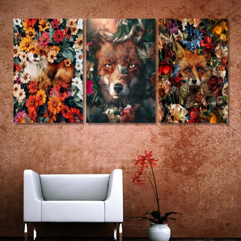 ماركتنا ثلاث لوحات قماشية بتصميم مودرن مع برواز مجوف مقاس (120×60) ثلاث قطع - Image 1