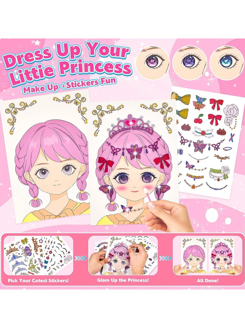 الأميرة ملصق كتاب الحرف اليدوية, ماكياج اللعب على ورقة DIY الألعاب, ماكياج على ورقة اللباس لعبة, ملصق كيس ماكياج للأطفال, ملصق اللباس لعبة للبنات, ملصق اللباس لعبة للبنات, ملصق اللباس لعبة للبنات - Image 3