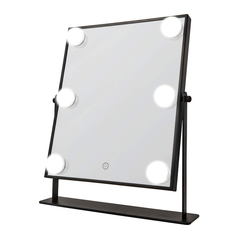 Danielle LED Hollywood Mirror 6 Super Bright LEDs Black