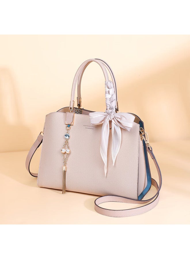 Viney Leather Handbag For Women, Large Capacity Tote Bag, Middle-aged Shoulder Bag, Birthday Gift For Girlfriend On Qixi Festival And Valentine's Day - Image 1
