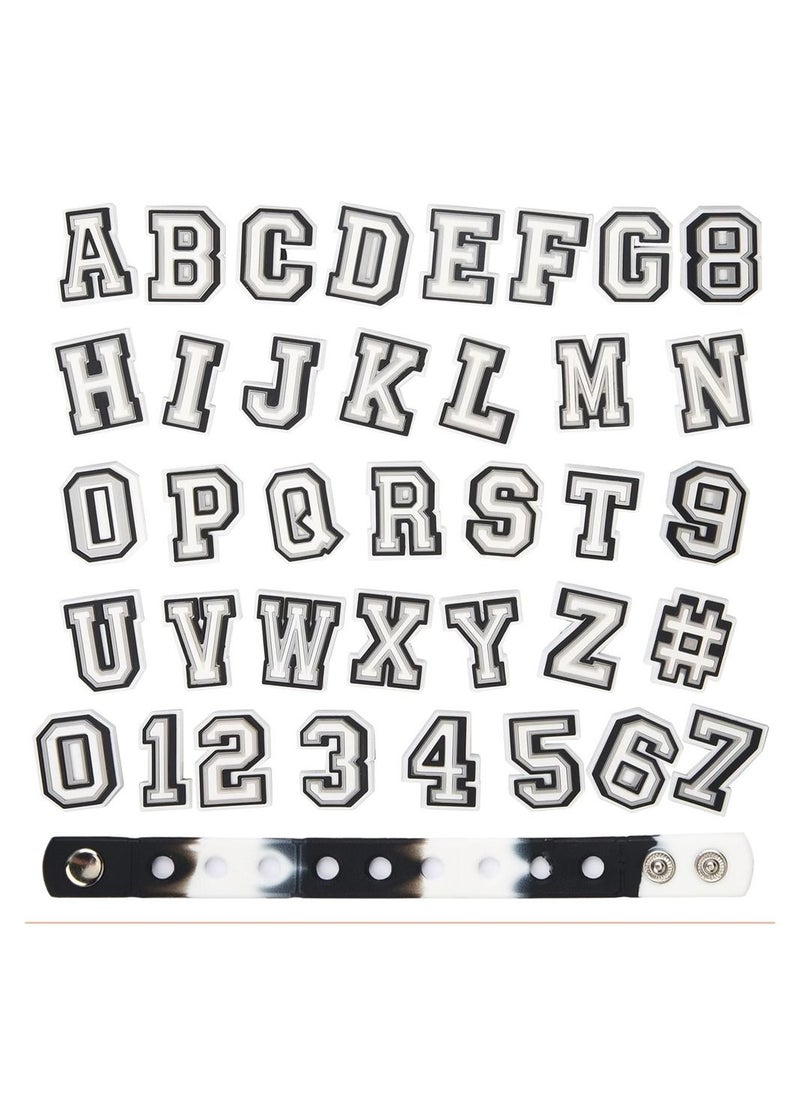 SYOSI Shoe Decoration Charms, Shoe Charms for Croc, 37 Pcs Letters Numbers Shoe, A-Z Letters & 0-9# Numbers for Bracelets, Decoration for Boys and girls Teens Party Favor Birthday Gifts  - Image 1