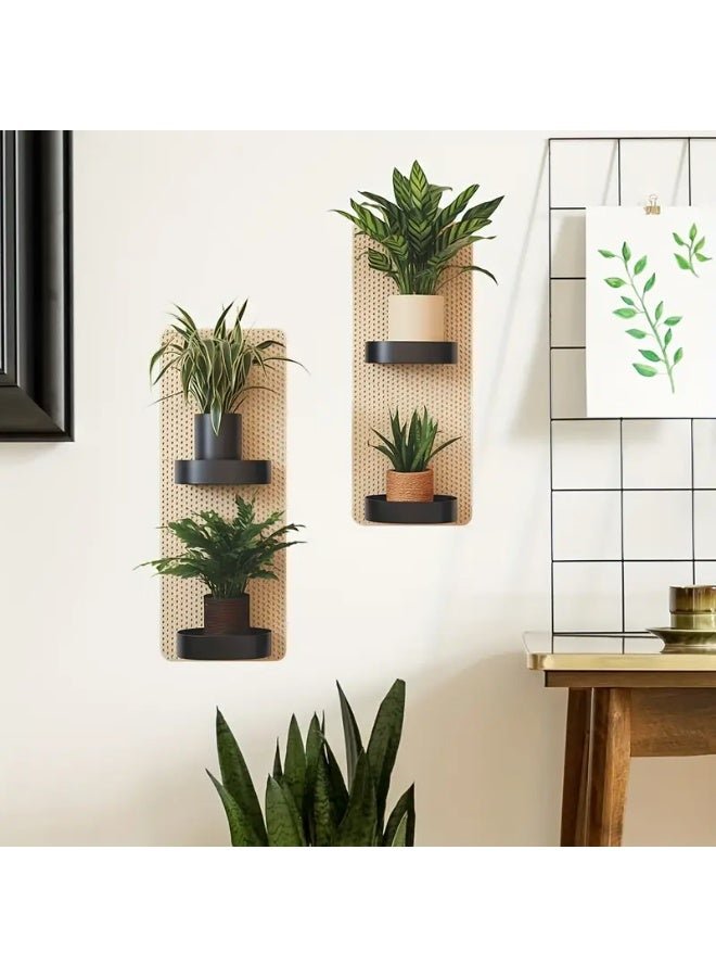 2pcs 3D Green Plant Pot Stand and Bamboo Background Wall Decor Stickers Removable Wall Decals Wall Decor for Bedroom Living Room Kitchen Office Cafe Restaurant Bathroom - Image 5