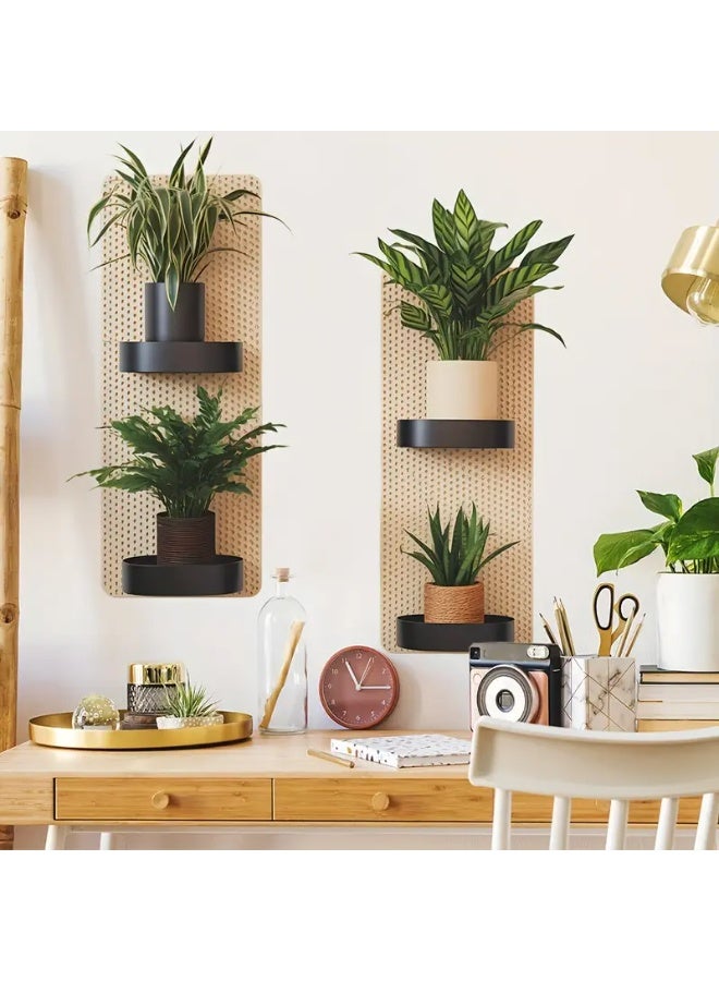 2pcs 3D Green Plant Pot Stand and Bamboo Background Wall Decor Stickers Removable Wall Decals Wall Decor for Bedroom Living Room Kitchen Office Cafe Restaurant Bathroom - Image 4