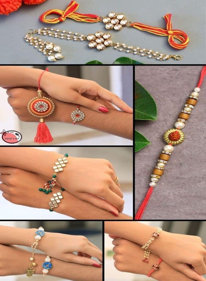 مجموعة KamlaArt Rakhi Bhaiya Bhabhi Lumba Rakhi للأخ وبهابي. راخي كيدز راخي لومبا راخي لهدية بهابهي راكشاباندان (تصاميم-1) - Image 4
