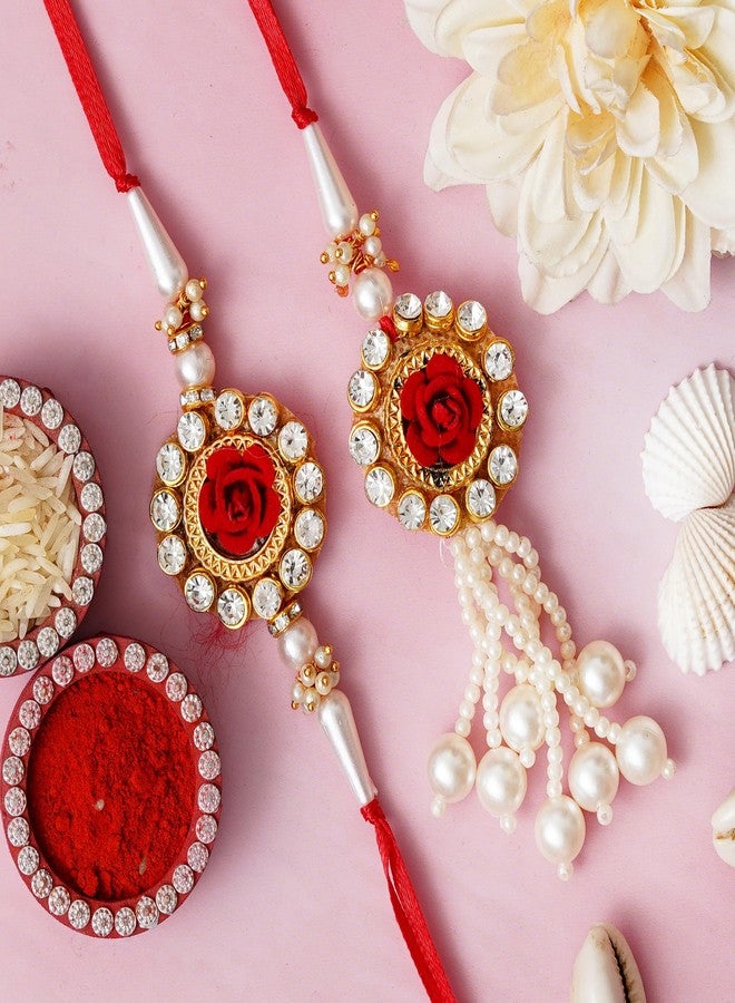 مجموعة KamlaArt Rakhi Bhaiya Bhabhi Lumba Rakhi للأخ وبهابي. راخي كيدز راخي لومبا راخي لهدية بهابهي راكشاباندان (تصاميم-1) - Image 2