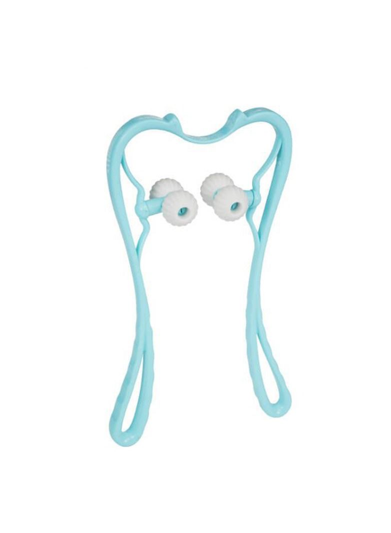 DubaiGallery Neck Massager Therapy Cervical Neck and Shoulder Dual Trigger Point Roller Self-Massage Tool, 4 Wheel Handheld Neck Relaxer, Neck Roller Massager Tool, for Legs Waist Neck and Shoulder Relaxer Blue - Image 4