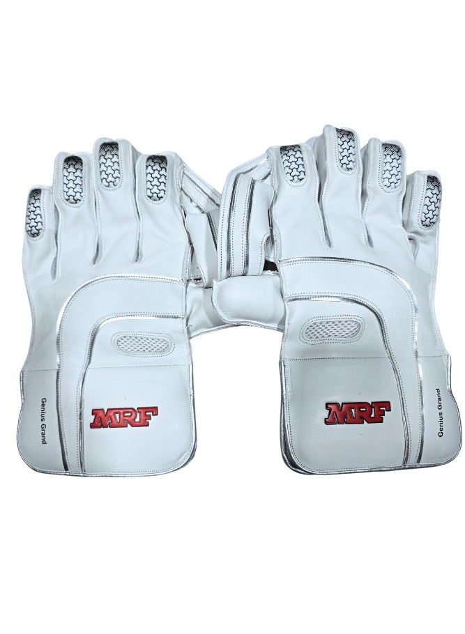 MRF Genius Grand Edition 1.0 Wicket Keeping Gloves - Men’s | Padded Adult Cricket Keeper Gloves with Catching Pocket - Image 3