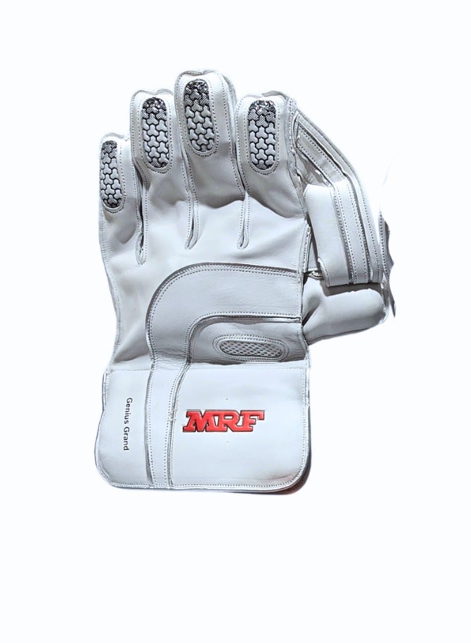 MRF Genius Grand Edition 1.0 Wicket Keeping Gloves - Men’s | Padded Adult Cricket Keeper Gloves with Catching Pocket - Image 1