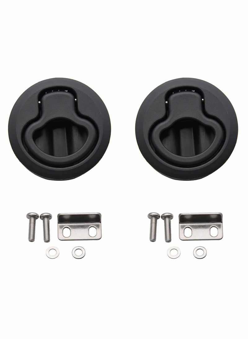 2-Pack Black Nylon Slam Latch Round Pulls for RV, Boat  Marine Deck - 1/2'' Door Cabinet Hardware - Image 1