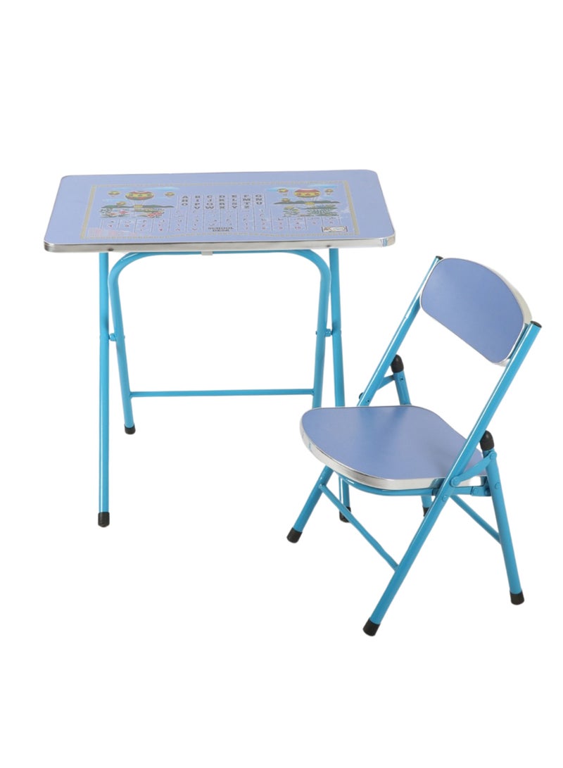 PixelsFurniture Pixel Furniture Kids Study Desk and Chair Set, Multifunctional School Student Table Comfortable for Girls Boys Students, Foldable - Image 1