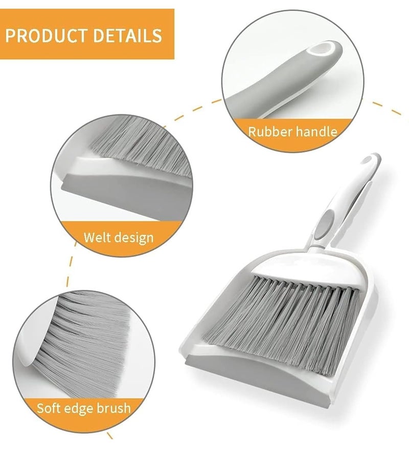 Premsons ® Compact Dustpan and Brush Set with Soft Bristles | Snap-On Design & Ergonomic Handle for Home, Kitchen, Office, and Tabletop Cleaning - Image 5