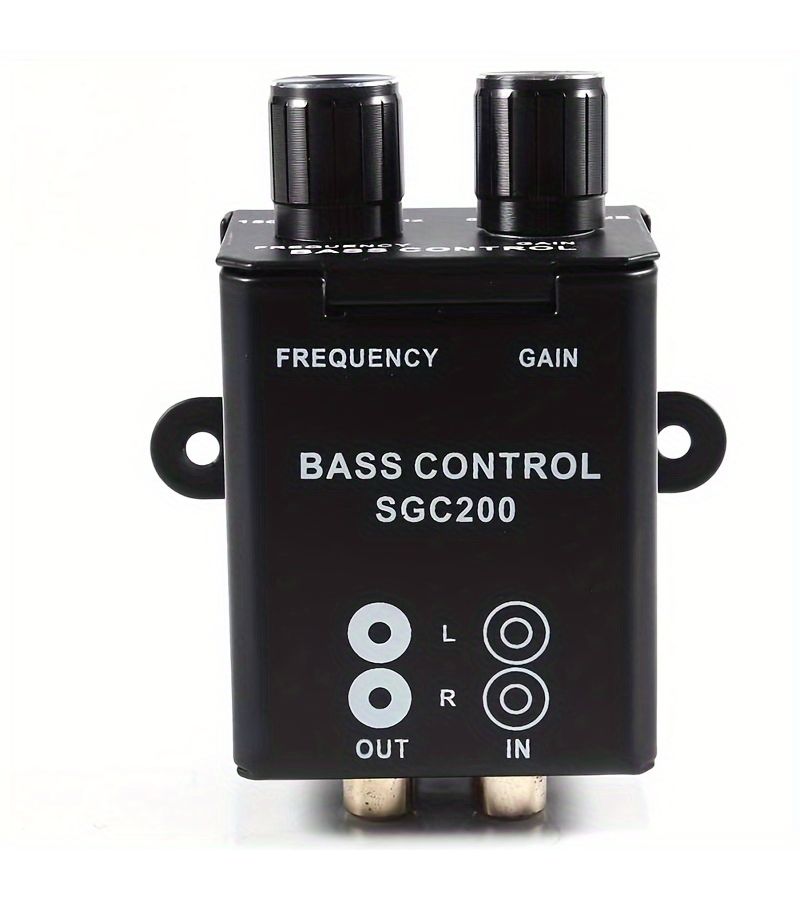 Black 2 Band Equalizer RCA Car Amplifier Speaker Bass Controller Adjustable Audio Potentiometer Car Subwoofer Desktop Volume Control Home Computer High Low Sound - Image 1