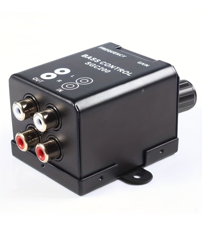 Black 2 Band Equalizer RCA Car Amplifier Speaker Bass Controller Adjustable Audio Potentiometer Car Subwoofer Desktop Volume Control Home Computer High Low Sound - Image 4