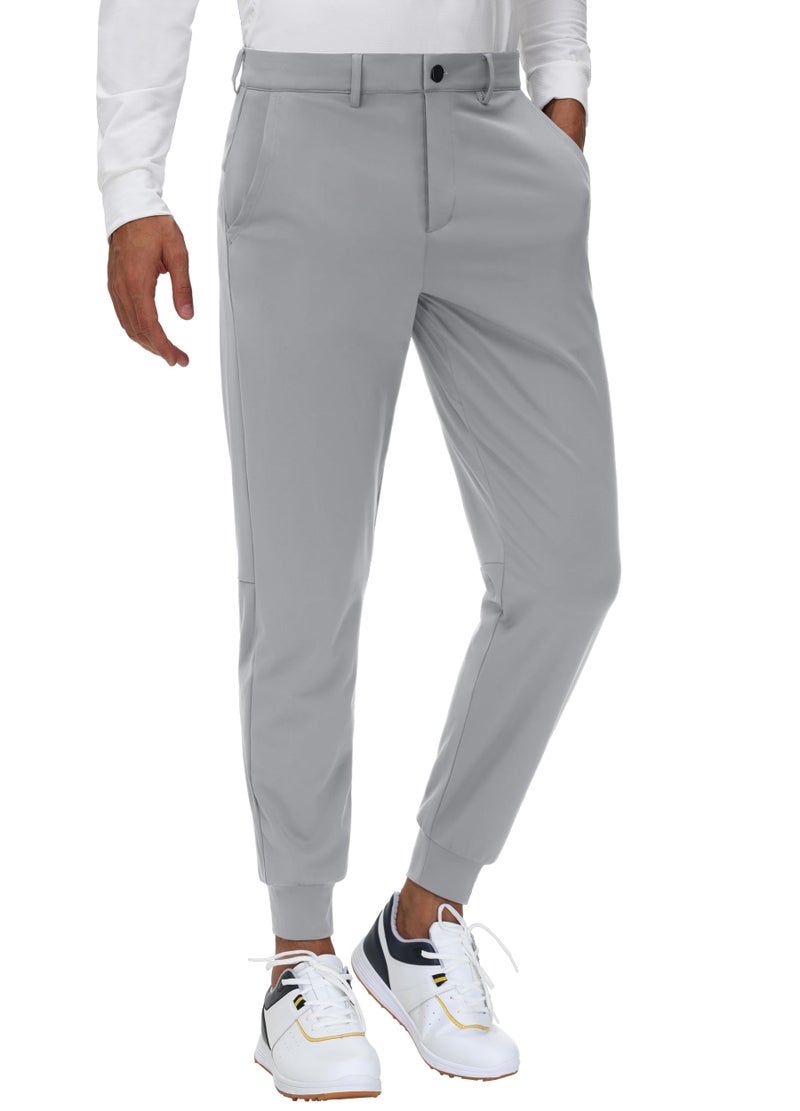 JWM Men's Stretch Golf Joggers Pants with Belt Loops - 29" Slim Fit Tapered Casual Business Travel Dress Work Sweatpants - Image 1