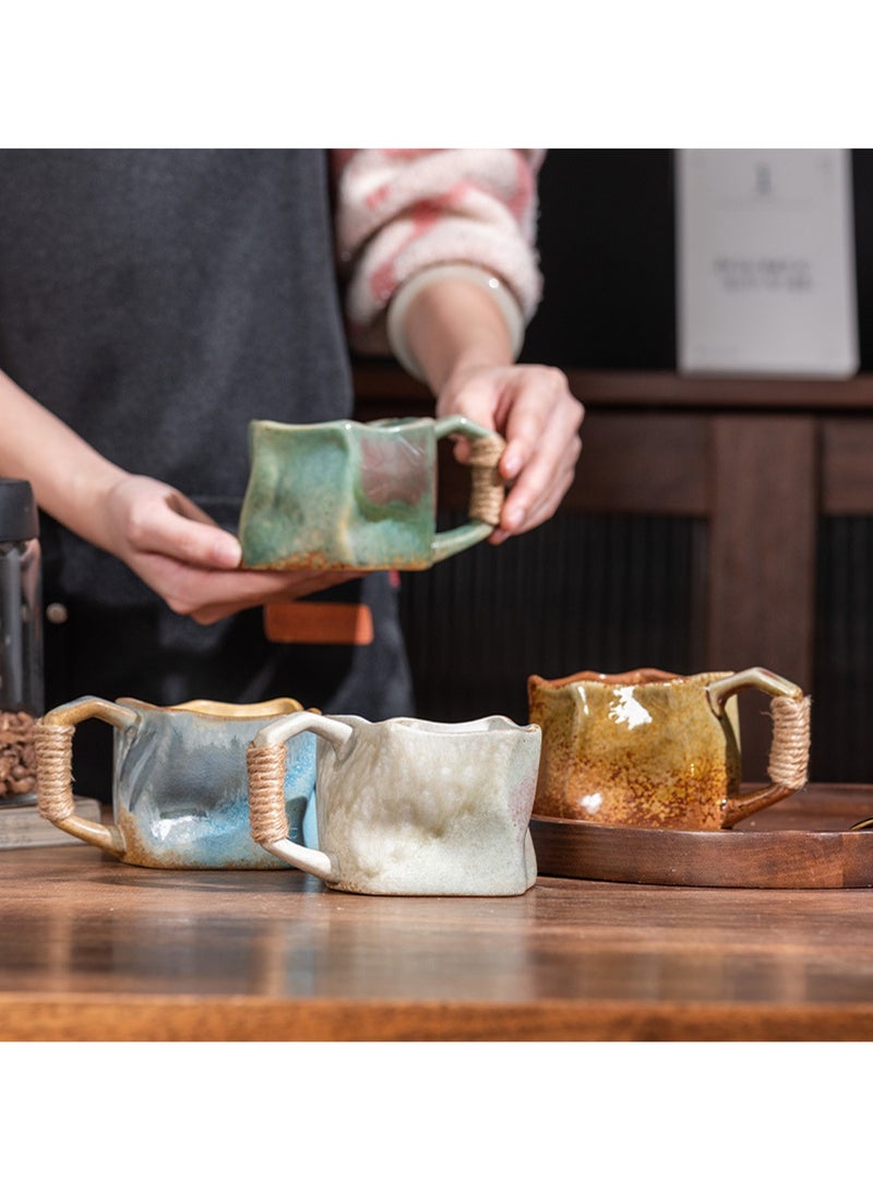 Special-Shaped Mugs, Retro Ceramic Cups, Irregular Cups, Stoneware Water Cups, High-Value Coffee Cups（Brown 250ml） - Image 4