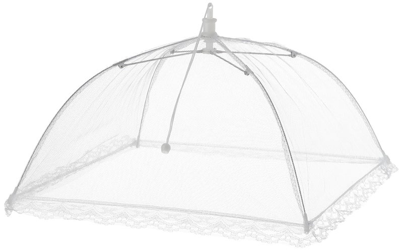 KitchenCraft Pop Up Mesh Food Cover Dome Fine Net Food Umbrella Metal Wire Frame 305 cm 12 White
