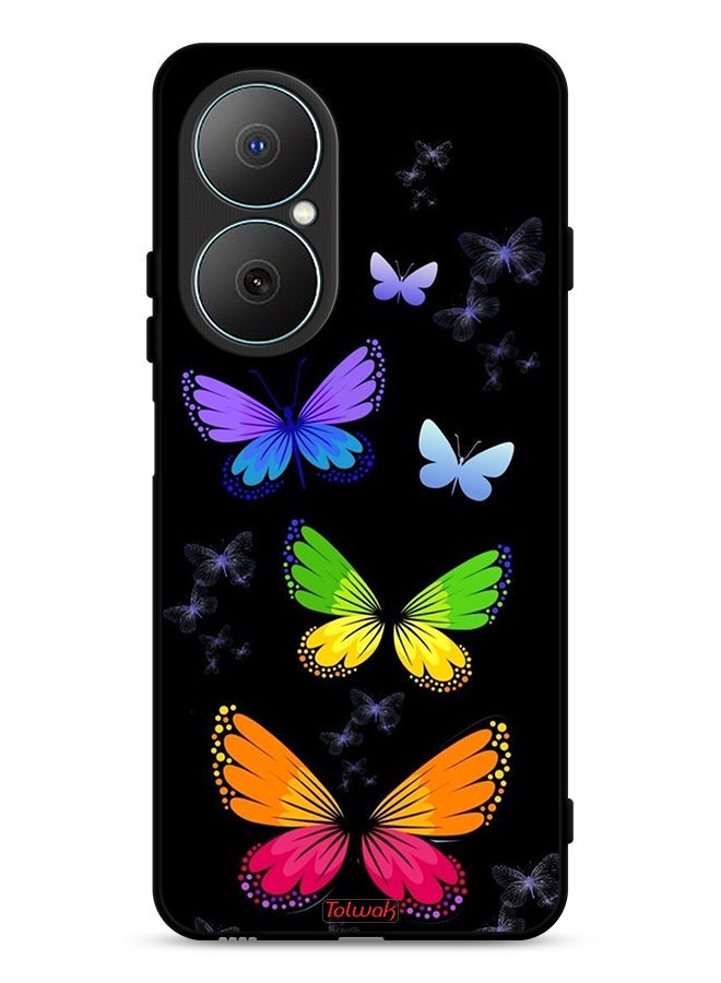 Tolwak Huawei Nova Y73 Protective Case Cover Colorful Butterflies