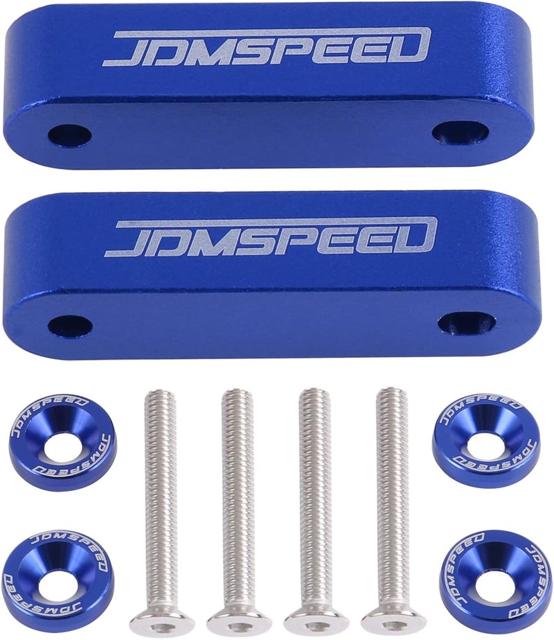 JDMSPEED Anodized Blue Hood Spacer Riser 3/4" Replacement for Honda Civic CRX Del Sol Acura Integra - Image 1