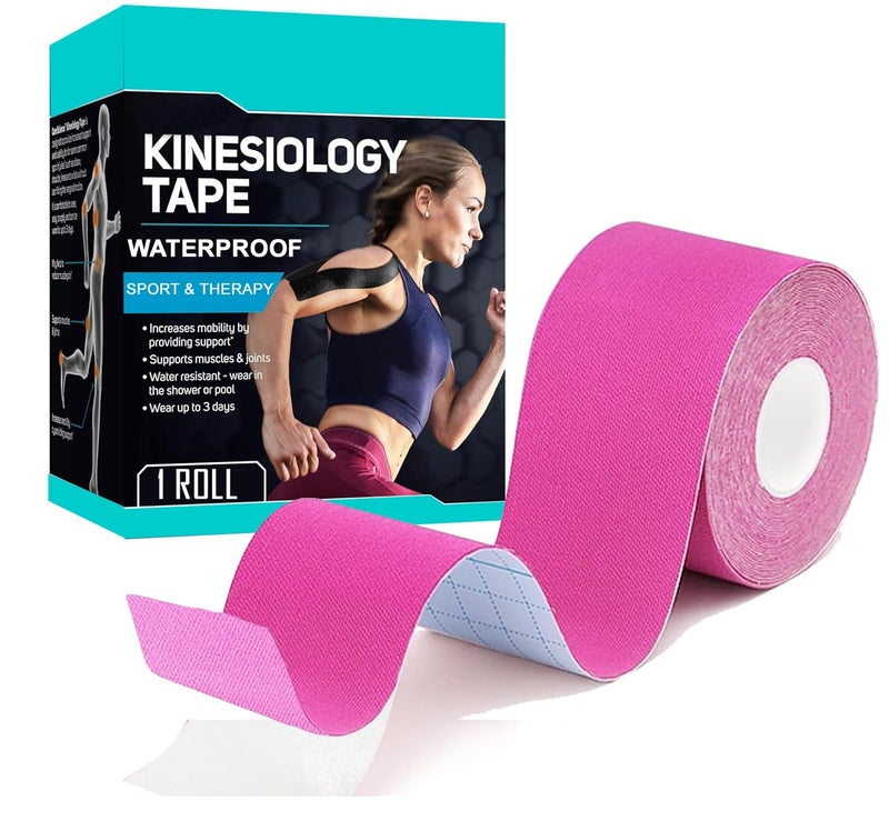 Beflix ® Kinesiology Tape for Physiotherapy, Sports Injury, Pain Relief Muscle Tape, for Shoulder, Wings, Arms, Ankle K Taping Waterproof Athletic Tape for Pain Support (5 m X 5 cm) (Pink) - Image 1