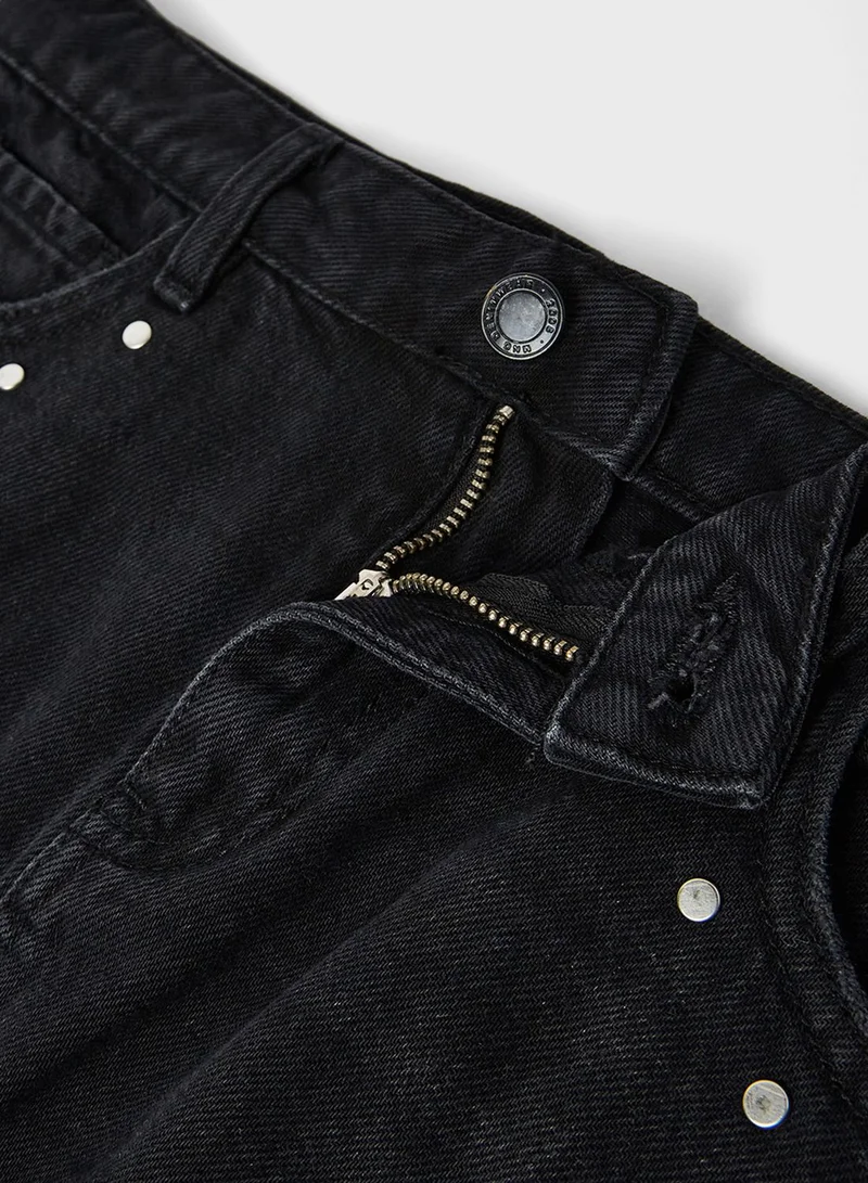 MANGO Youth Studded Denim Skirt