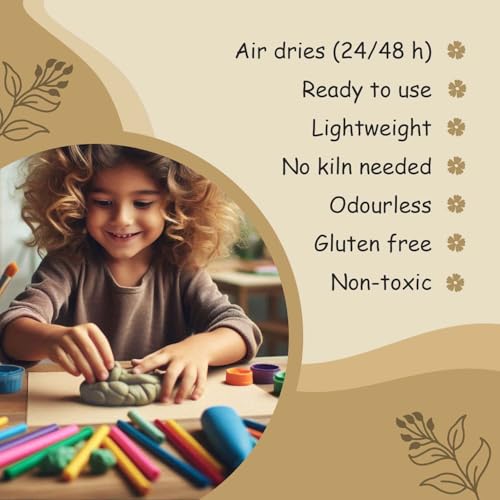 Gachwala Soft Mould 250gm Air Dry Clay for Craft & Sculpting | Modelling & Moulding Clay for Lippan Art, DIY & Creative Projects | Ready to Use Natural Eco Friendly, Smooth Airdry Non-Toxic Ceramic Clay | Gifts for Children & Professional Artists - Image 2