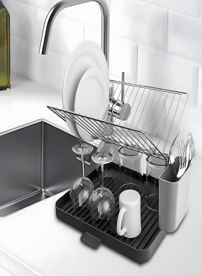Cheet enterprise Premium Y-Rack Dish Drying Rack with Drainboard & Cutlery Holder – Large Capacity Kitchen Dish Drainer Set with Water Collection Tray, Space-Saving Countertop Organizer, Multicolor - Image 2