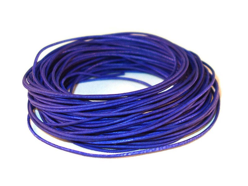 Cords Craft Round Leather Cord 15mm 10 Meters Matte Finish String for Jewelry Making Bracelet Necklaces Hair Accessories Beading Work Hobby and DIY Craft Natural Dye Blue