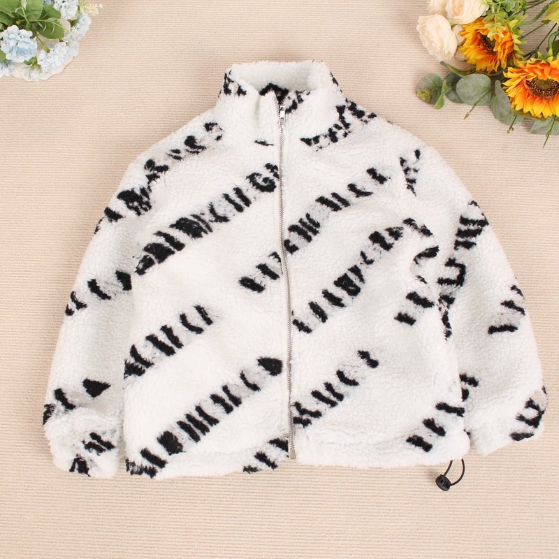 2024 Winter Fashion Brand Children'S Wear Long-Sleeved Children'S Cardigan With Cotton Collar Letter Flannel Children'S Zipper Shirt For Children - Image 2