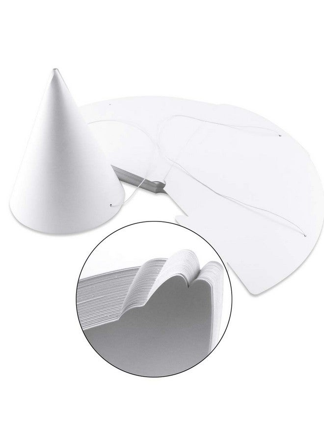 ويوكسبر 40 قطعة من قبعات الحفلات الورقية البيضاء لأعياد ميلاد الأطفال، أشغال يدوية مخروطية مزخرفة للبالغين، مستلزمات الهالوين - Image 4