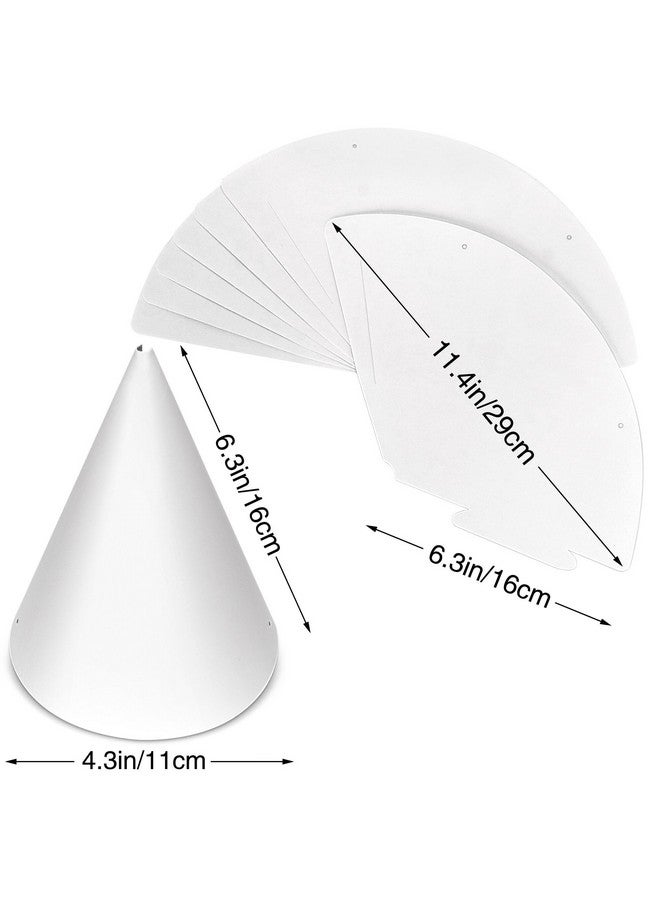ويوكسبر 40 قطعة من قبعات الحفلات الورقية البيضاء لأعياد ميلاد الأطفال، أشغال يدوية مخروطية مزخرفة للبالغين، مستلزمات الهالوين - Image 2