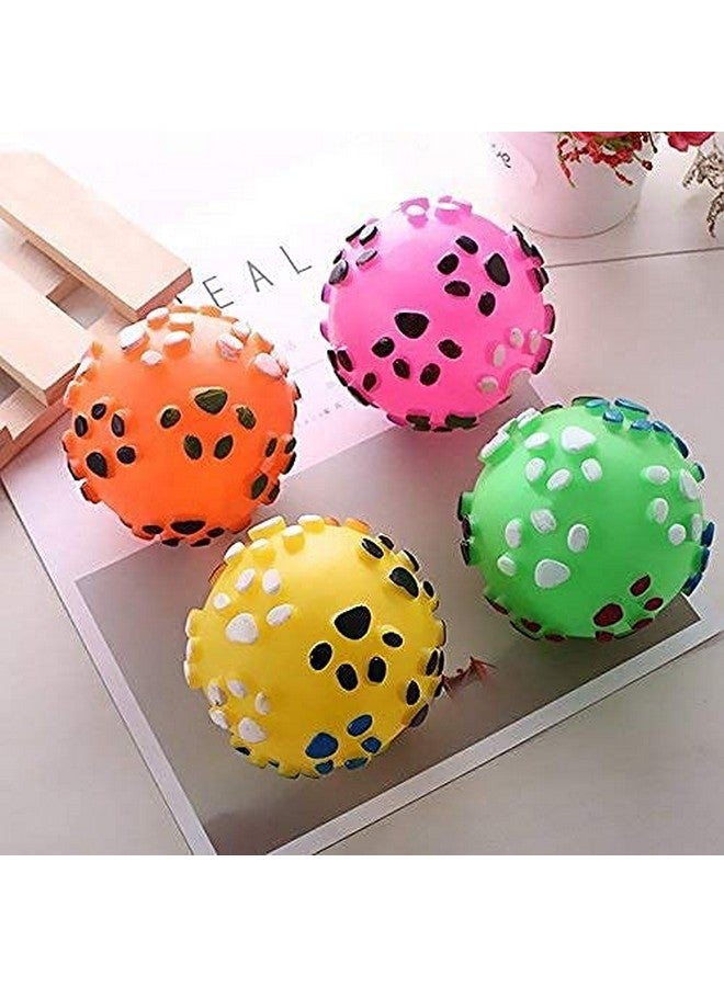 PET Combo Of 4 Soft Latex Rubber Interactive Squeaky Toys For Small Puppy- Ball, Slipper, Tooth Brush And Cookie  - Image 2