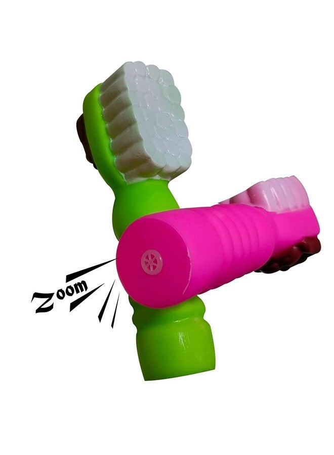 PET Combo Of 4 Soft Latex Rubber Interactive Squeaky Toys For Small Puppy- Ball, Slipper, Tooth Brush And Cookie  - Image 4