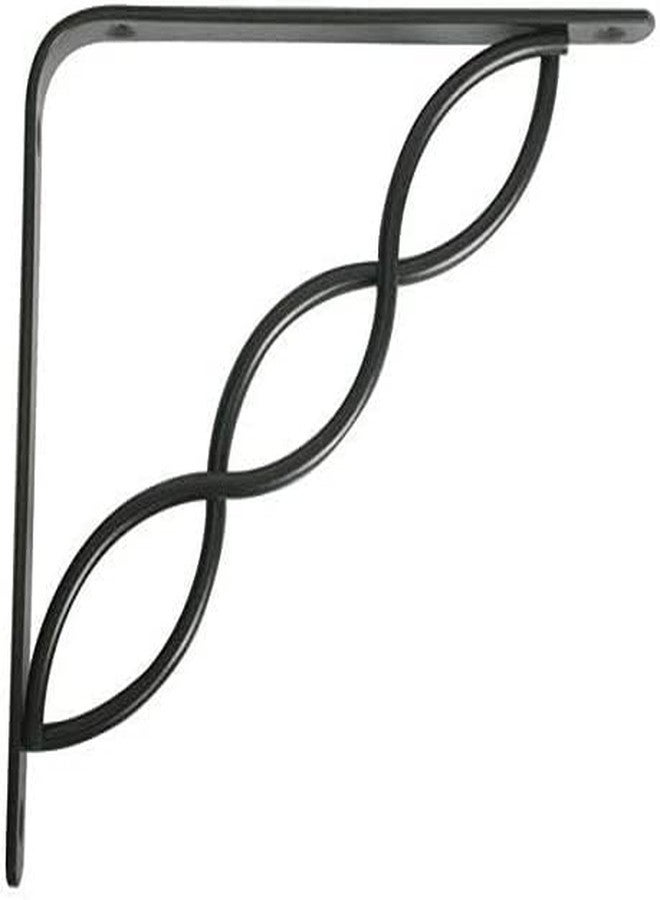 NAYAB Metal Heavy Duty Shelf Brackets & Supports L Angle Shape Corner Brace Joint Holder Home Improvement Hardware - 1 Pair (Double Wave Black) - Image 2