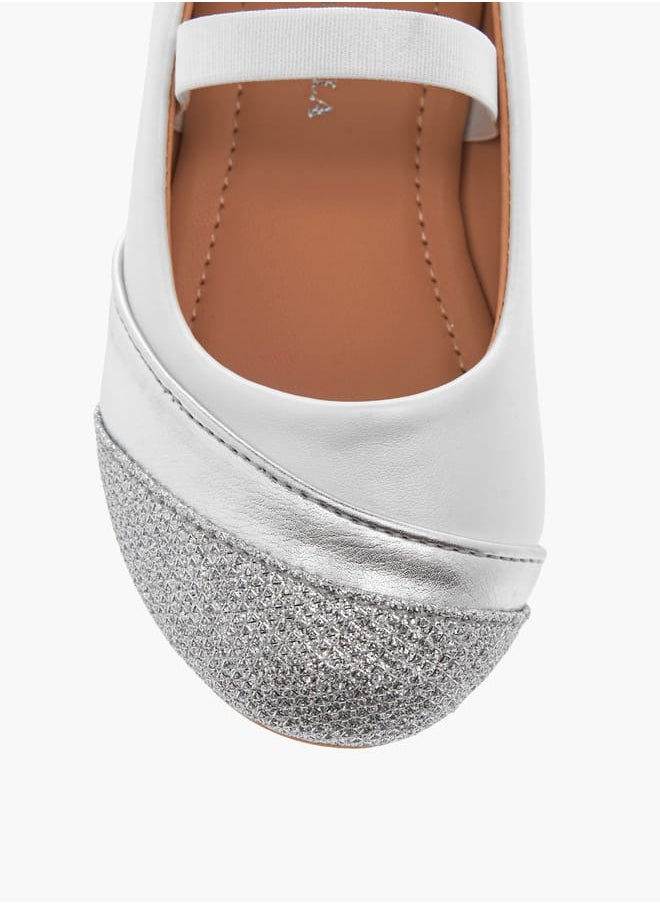 Flora Bella By Shoexpress Girls Textured Ballerina Shoes with Elasticated Strap  - Image 4
