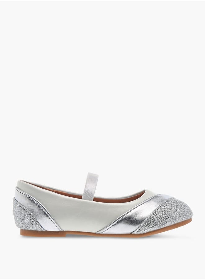 Flora Bella By Shoexpress Girls Textured Ballerina Shoes with Elasticated Strap  - Image 3