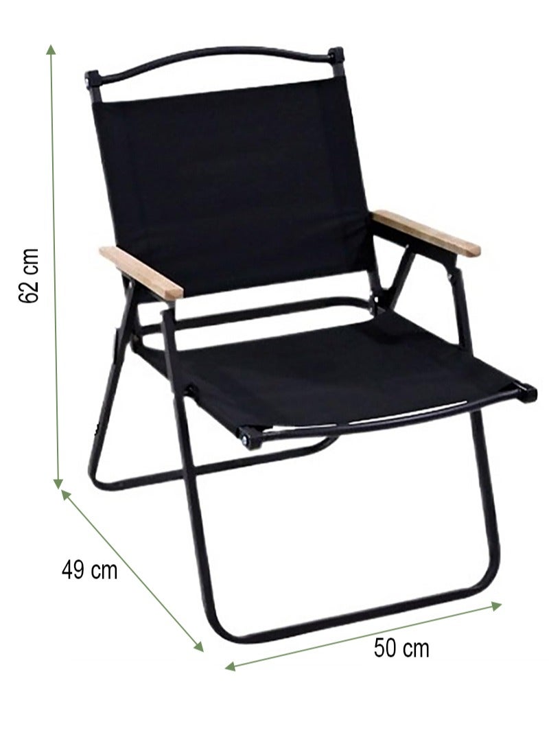 AGD Comfortable Folding Chair for Hiking, Camping, and Travel, Easy to Carry and Store, Black - Image 5