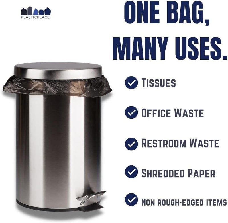 Plasticplace 12-16 Gallon Trash Count │ 0.8 Mil │ Black Garbage Can Liners │ 24" x 32" (500 Case), 24x32 Inch (Pack of 500) - Image 4
