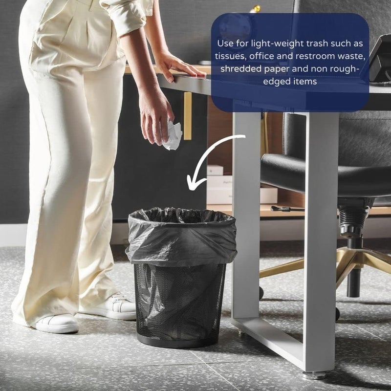 Plasticplace 12-16 Gallon Trash Count │ 0.8 Mil │ Black Garbage Can Liners │ 24" x 32" (500 Case), 24x32 Inch (Pack of 500) - Image 2